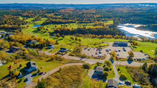 Aerial of Rockwood Park Golf Course and area