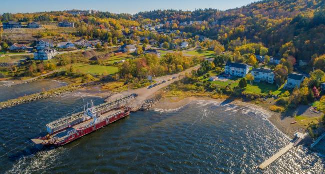 Aerial of the Summerville Ferry on Kennebecasis Drive