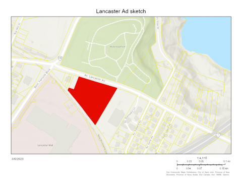 A map displaying the property area for 228 Lancaster Ave.