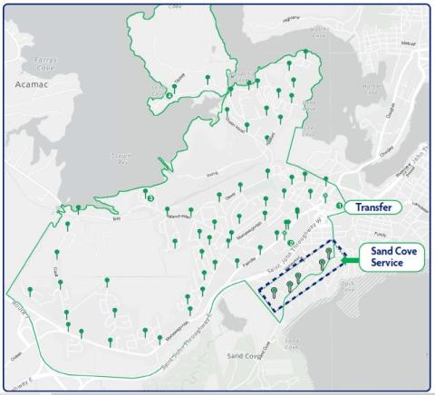 Map of Flex West on-demand zone