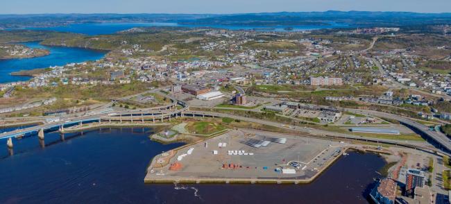 Aerial of the North end from Saint John Harbour