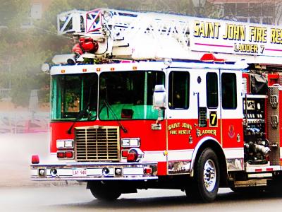 Fire truck en route -- Saint John Fire